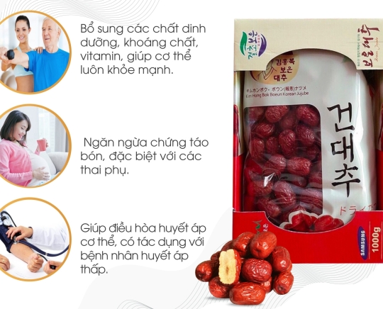 Táo Đỏ Sấy Khô  loại 1  Boeun Jujube - 1kg